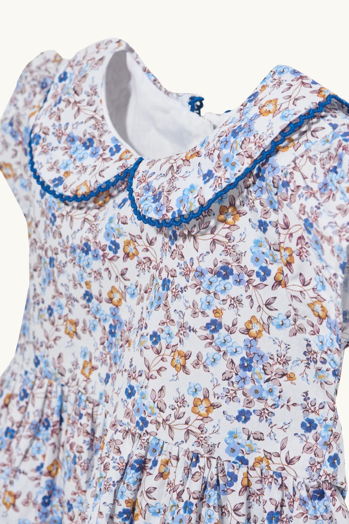 Capucine dress in Sky Blue fine floral cotton lawn