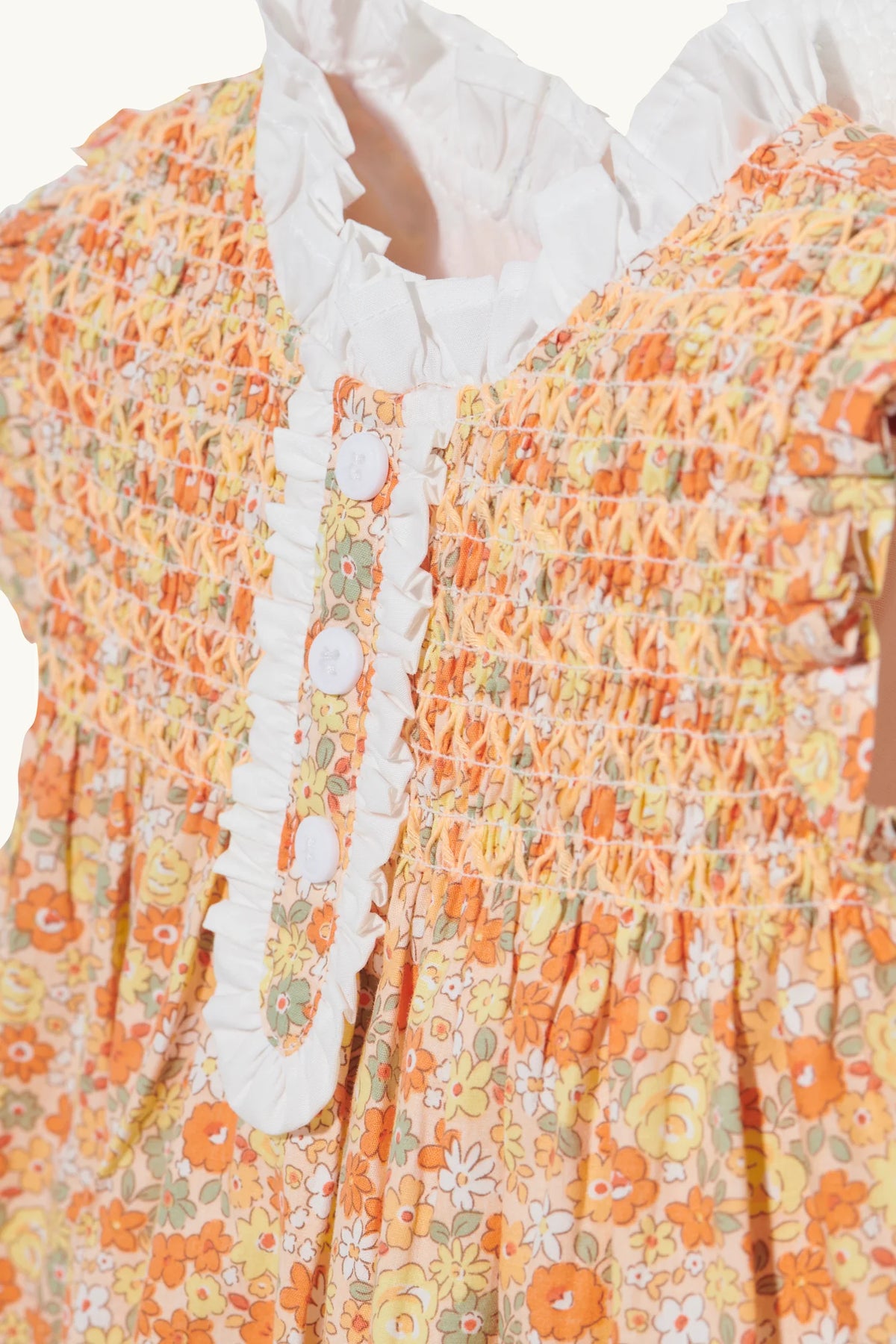 Pivoine dress in Terracotta fine floral cotton lawn