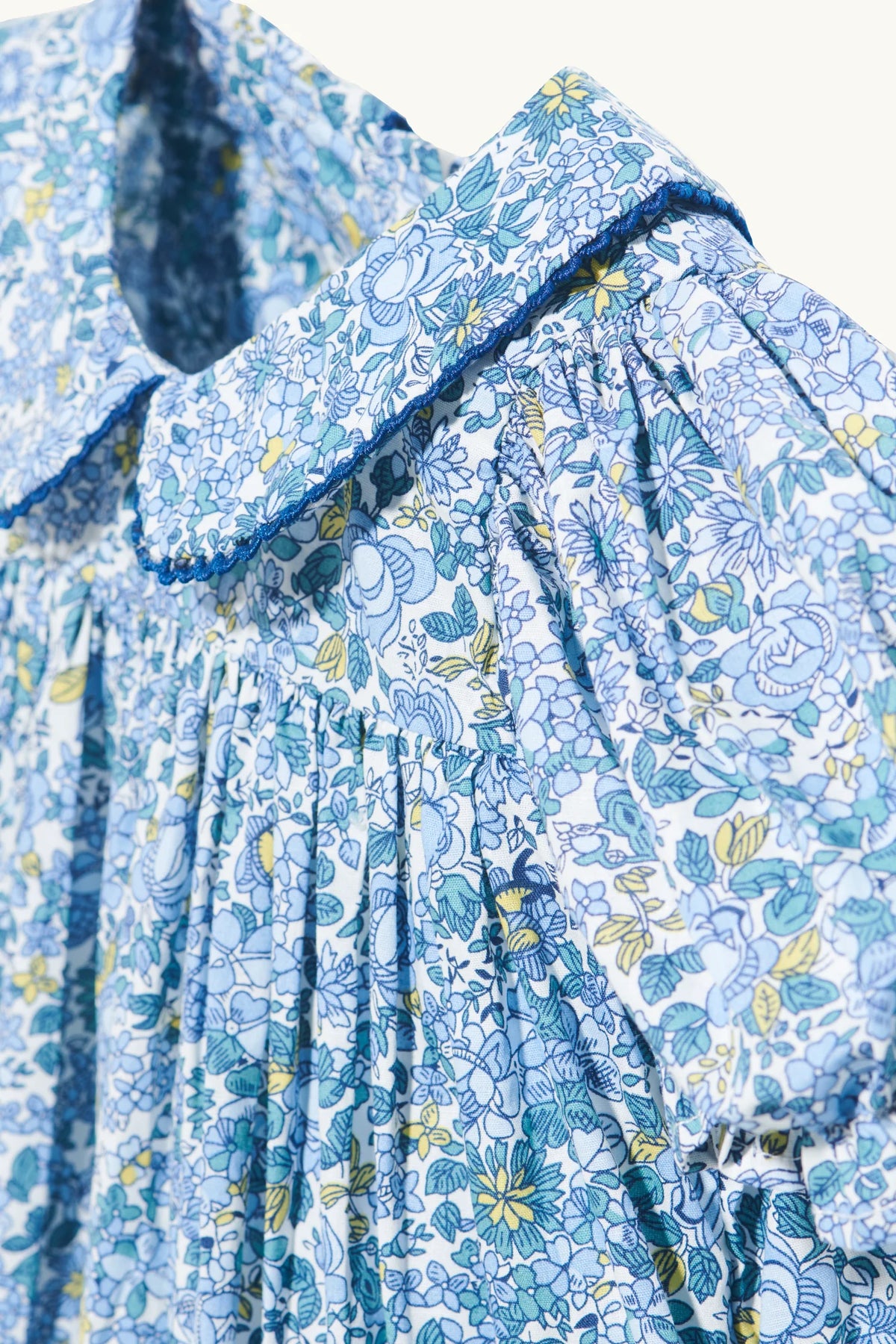 Azur dress in Sky Blue fine floral cotton lawn