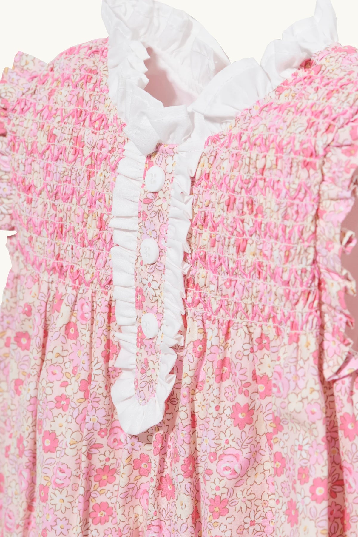 Pivoine dress in Blush Pink fine floral cotton lawn